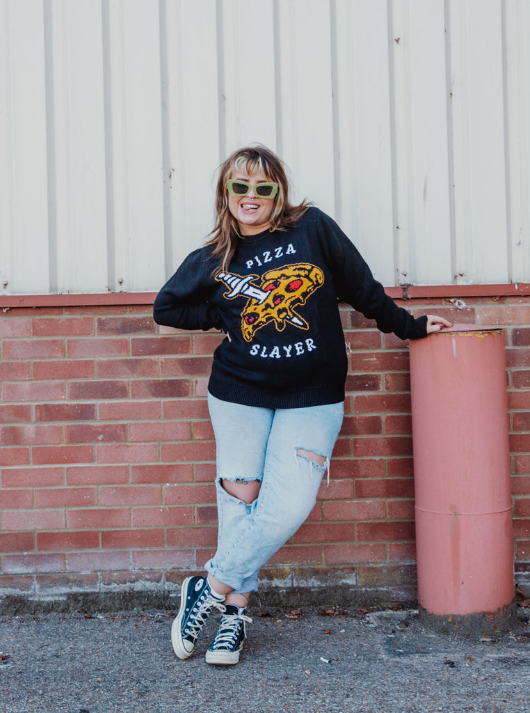 Pizza Slayer Unisex Knit Jumper