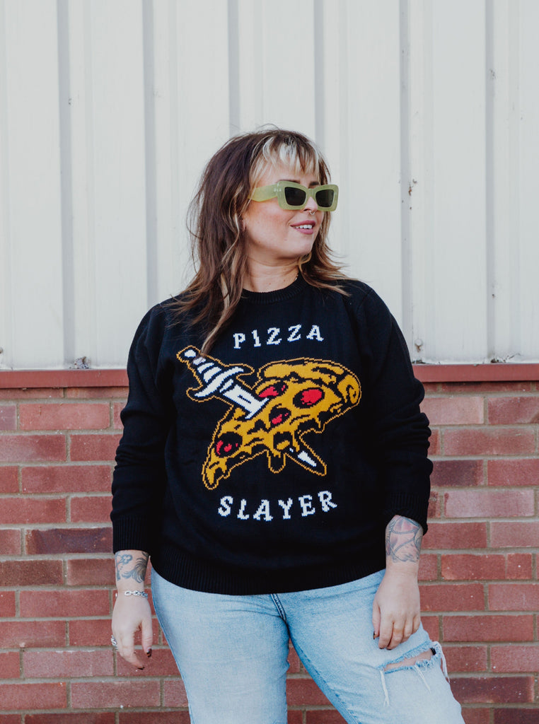 Pizza Slayer Unisex Knit Jumper